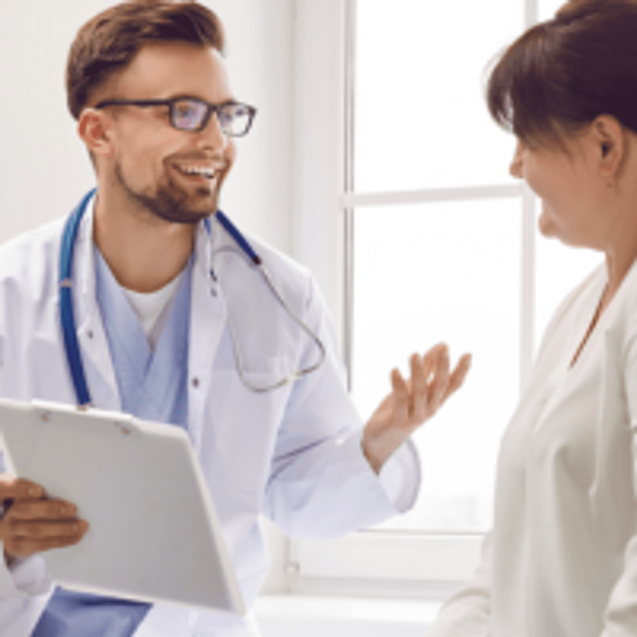 Doctor talking to patient