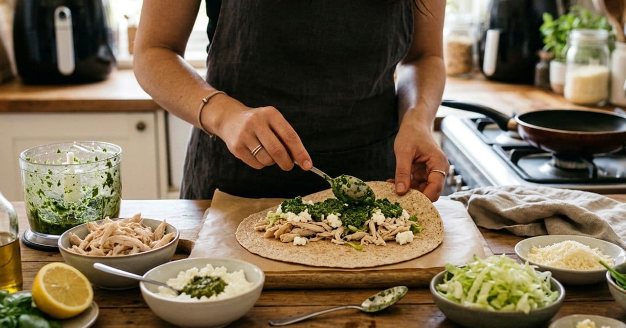 Chicken pesto wrap