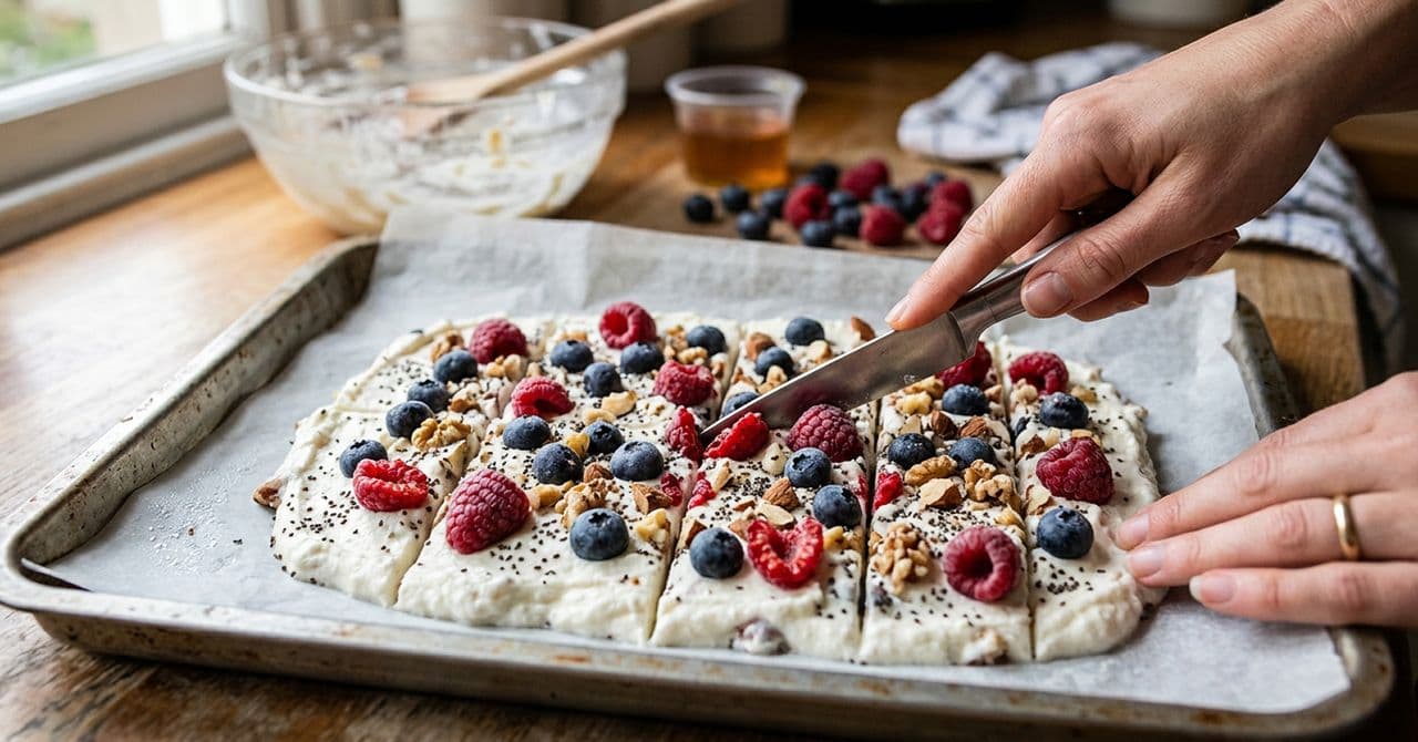 Frozen yoghurt bark