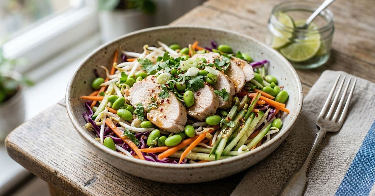 Thai-Style Chicken & Rainbow Vegetable Bowl for Weight Loss with myBMI